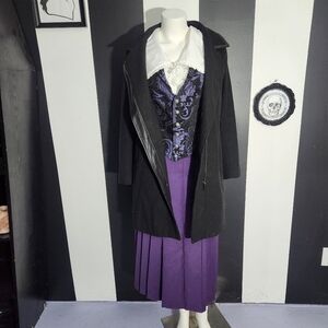 Vintage Purple Midi Pleated Skirt